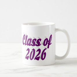 Klas van 2026 paarse tekst afstuderen koffiemok
