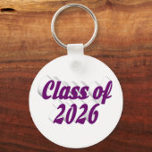 Klas van 2026 paarse tekst afstuderen sleutelhanger (Voorkant)