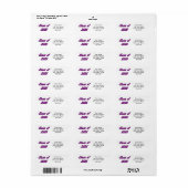 Klas van 2026 paarse typografie afstuderen etiket (Full Sheet)