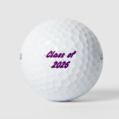 Klas van 2026 paarse typografie afstuderen golfballen (Voorkant)
