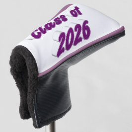 Klas van 2026 paarse typografie afstuderen  golfheadcover