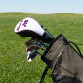 Klas van 2026 paarse typografie afstuderen  golfheadcover (Insitu)