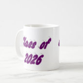 Klas van 2026 paarse typografie afstuderen koffiemok (Voorkant links)