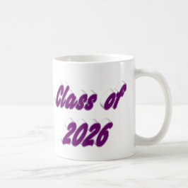 Klas van 2026 paarse typografie afstuderen koffiemok