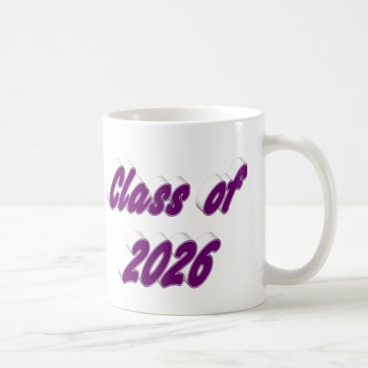 Klas van 2026 paarse typografie afstuderen koffiemok (Rechts)