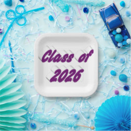 Klas van 2026 paarse typografie afstuderen papieren bordje
