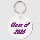 Klas van 2026 paarse typografie afstuderen  sleutelhanger (Voorkant)