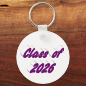 Klas van 2026 paarse typografie afstuderen  sleutelhanger (Voorkant)