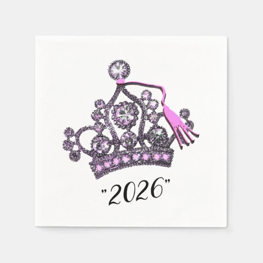 “Klas van 2026” Prinses Tiara Servet (Voorkant)