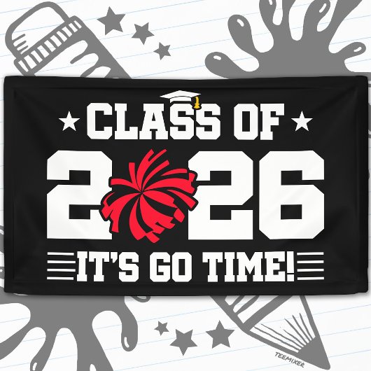 Klas van 2026 Rode Cheer Afstudeerprestatie Het Is Spandoek