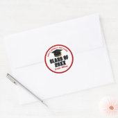 Klas van 2026 Rood Wit Persoonlijke Geschenknaam Ronde Sticker (Envelop)
