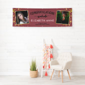 Klas van 2026 Roze Goud 2 Foto's Afstuderen Spandoek (Insitu)