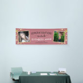 Klas van 2026 Roze Goud 2 Foto's Afstuderen Spandoek (Beurs)