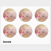Klas van 2026 - Roze & Gouden Glitterstickers Ronde Sticker (Vel)