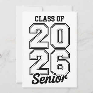 Klas van 2026 Senior 26 Afstuderen Afgestudeerd Aankondiging