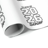 Klas van 2026 Senior 26 Afstuderen Afgestudeerd Cadeaupapier (Rol Hoek)