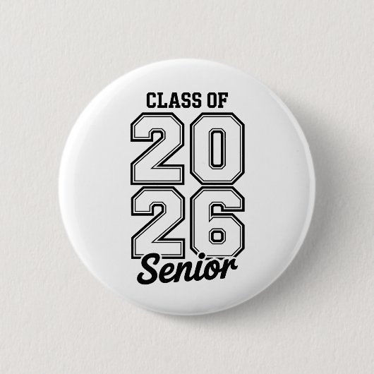 Klas van 2026 Senior 26 Afstuderen Afgestudeerd Ronde Button 5,7 Cm (Voorkant)