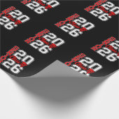 Klas van 2026 Senior 26 Rood Afstuderen Afgestudee Cadeaupapier (Hoek)
