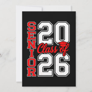 Klas van 2026 Senior 26 Rood Afstuderen Afgestudee Kaart