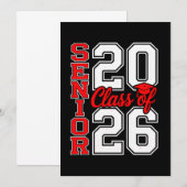 Klas van 2026 Senior 26 Rood Afstuderen Afgestudee Kaart (Voorkant / Achterkant)