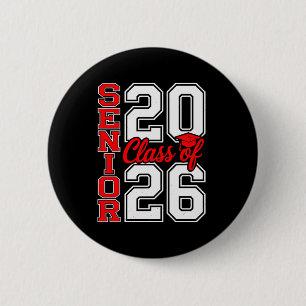Klas van 2026 Senior 26 Rood Afstuderen Afgestudee Ronde Button 5,7 Cm