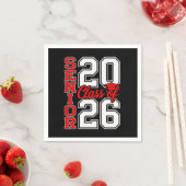 Klas van 2026 Senior 26 Rood Afstuderen Afgestudee Servet (Insitu)