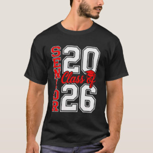 Klas van 2026 Senior 26 Rood Afstuderen Afgestudee T-shirt