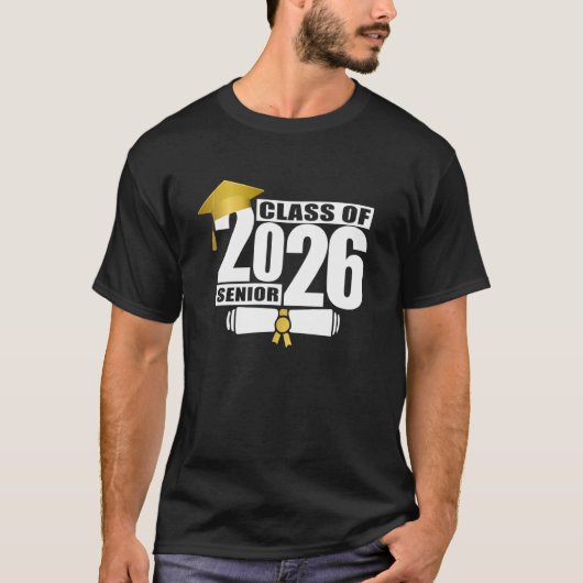 Klas van 2026 Senior Certificate Diploma Afstudere T-shirt (Voorkant)
