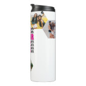 Klas van 2026 Senior Foto Collage Monogram Thermosbeker (Geroteerd rechts)