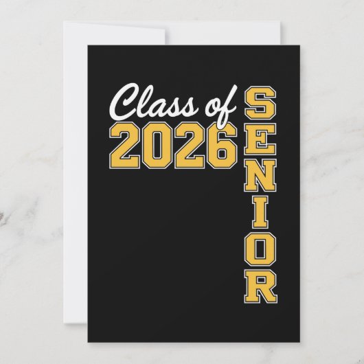 Klas van 2026 Senior Gele Afstudeer Afgestudeerde Aankondiging (Voorkant)