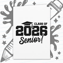 Klas van 2026 Senior Varsity Afstudeerpretquote Kaart