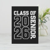 Klas van 2026 Senior zwart-wit afstuderen Kaart (Staand voorkant)