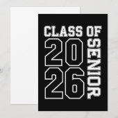 Klas van 2026 Senior zwart-wit afstuderen Kaart (Voorkant / Achterkant)