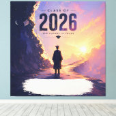 Klas van 2026 Toekomstig Pad Grad Ontwerp Canvas Afdruk (Insitu (Houten vloer))