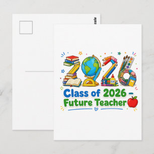 Klas van 2026 Toekomstige Leraar Schoolbenodigdhed Briefkaart