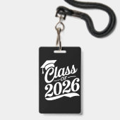 Klas van 2026 Trots Afgestudeerde Afstuderen Badge (Voorzijde met lanyard)