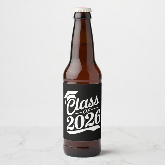 Klas van 2026 Trots Afgestudeerde Afstuderen Bier Etiket (Voorkant)