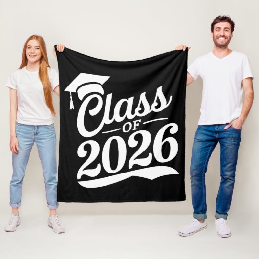 Klas van 2026 Trots Afgestudeerde Afstuderen Fleece Deken (In situ)
