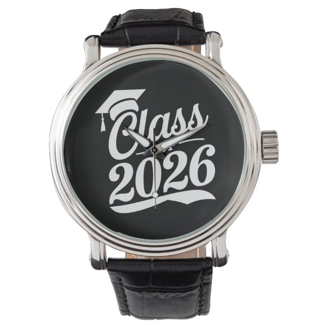 Klas van 2026 Trots Afgestudeerde Afstuderen Horloge (Voorkant)