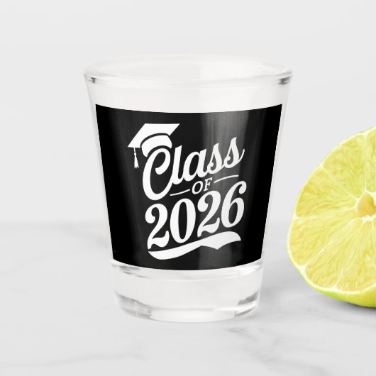 Klas van 2026 Trots Afgestudeerde Afstuderen Shot Glas (Voorkant)
