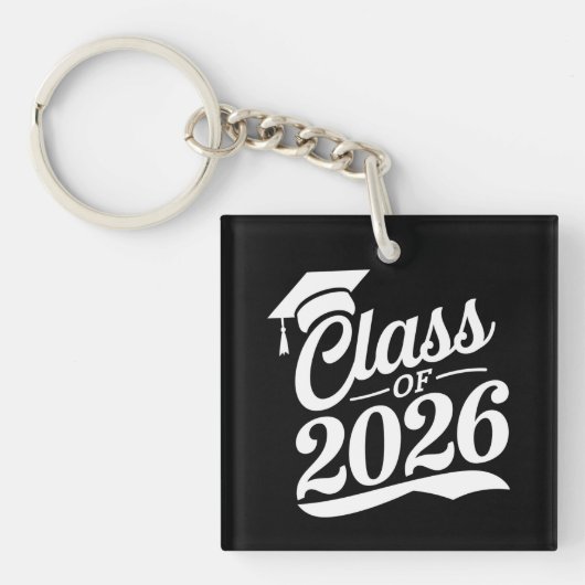 Klas van 2026 Trots Afgestudeerde Afstuderen Sleutelhanger (Voorkant)