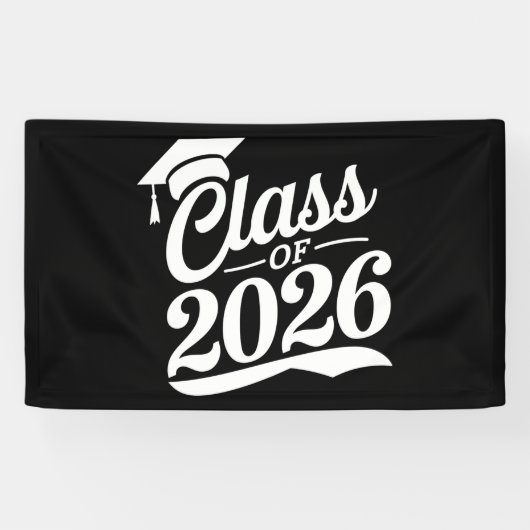 Klas van 2026 Trots Afgestudeerde Afstuderen Spandoek (Horizontaal)