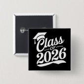 Klas van 2026 Trots Afgestudeerde Afstuderen Vierkante Button 5,1 Cm (Voorkant /achterkant)