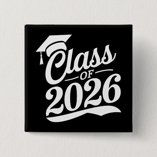 Klas van 2026 Trots Afgestudeerde Afstuderen Vierkante Button 5,1 Cm (Voorkant)