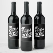 Klas van 2026 Trotse Afgestudeerde Afstuderen Wijn Etiket (Flessen)