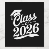 Klas van 2026 Trotse Afgestudeerde Afstuderen Wijn Etiket (Enkel label)