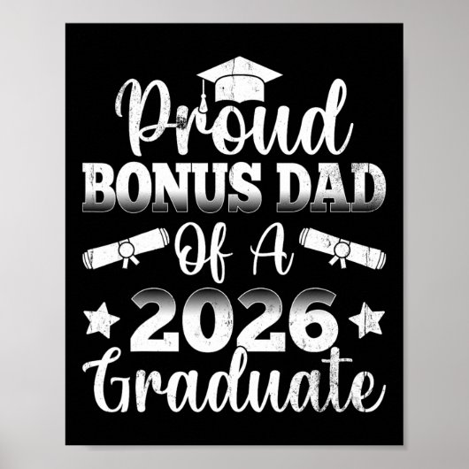 Klas van 2026 Trotse Bonus Vader Afstuderen Senior Poster (Voorkant)