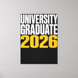 Klas van 2026 Universiteit Afstudeerdoek op Canvas Afdruk