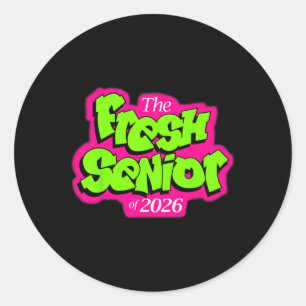 Klas van 2026 Verse Senior 90s Tv-Stijl Retro Afst Ronde Sticker