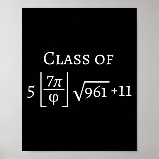 Klas van 2026 wiskunde nerd grappige eindexamen af poster (Voorkant)